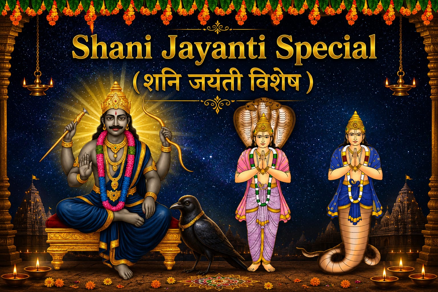 Shani Jayanti Special  Shani, Rahu, Ketu Abhishek and Tel-Til-Green and Black Cloth Chadhava